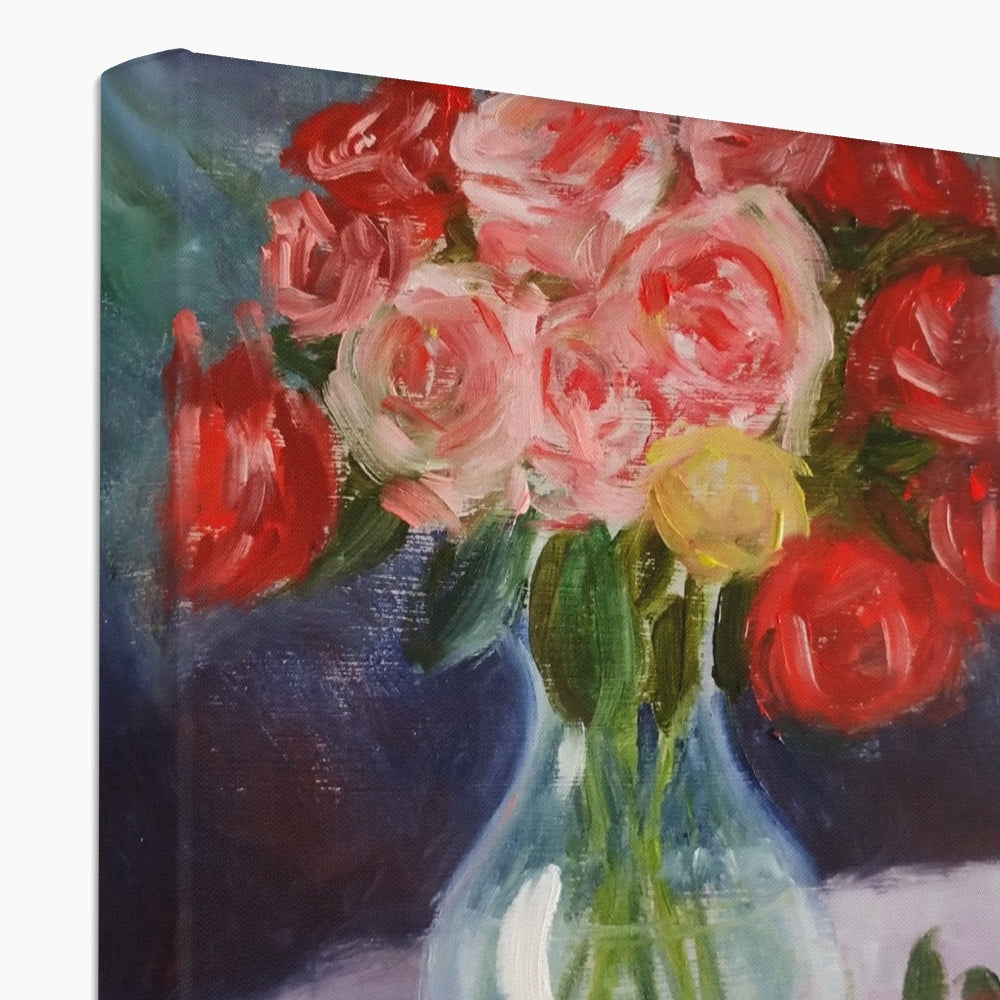 Red and Pink Roses Canvas