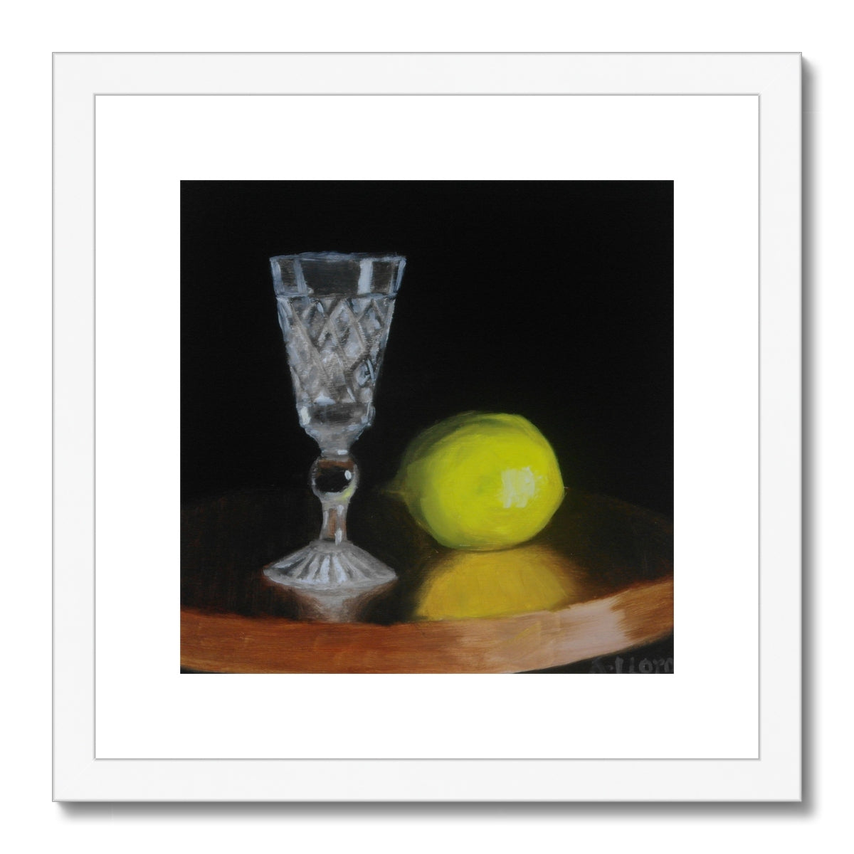 Glass and Lemon Framed & Mounted Print