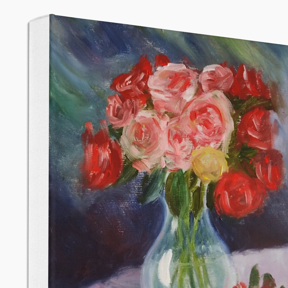 Red and Pink Roses Canvas
