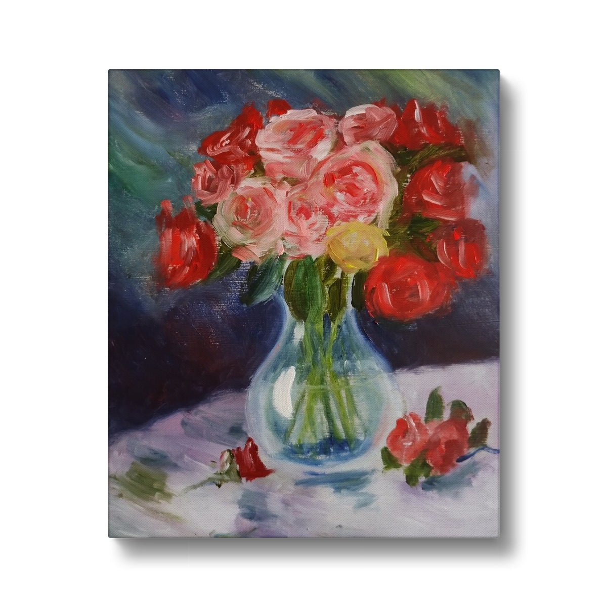 Red and Pink Roses Canvas