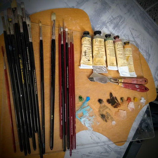 Cleaning my brushes when oil painting