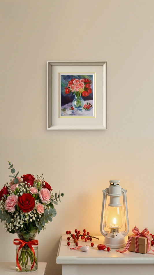Red and Pink Roses Fine Art Print