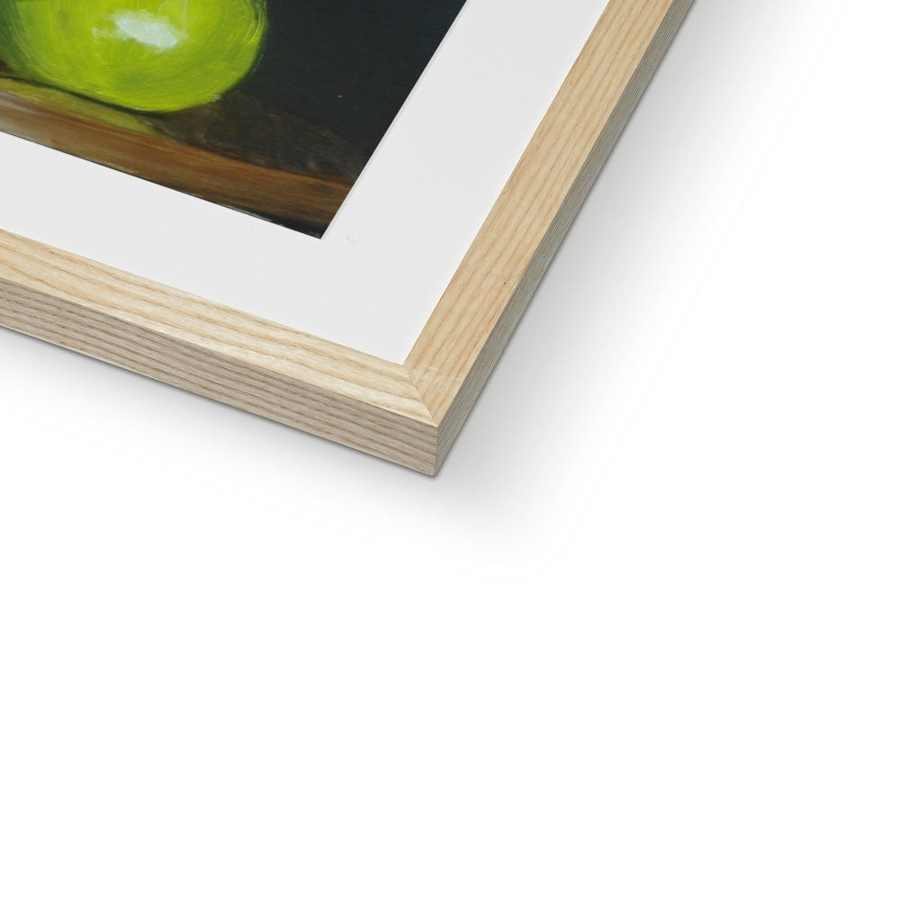 Blue Bottle and Green Apple Framed & Mounted Print